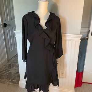 Topshop Black Ruffle Dress